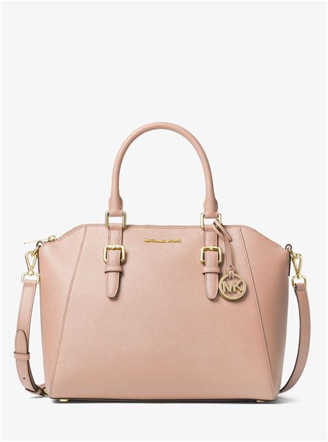 michael kors ciara satchel|Ciara Large Saffiano Leather Satchel .